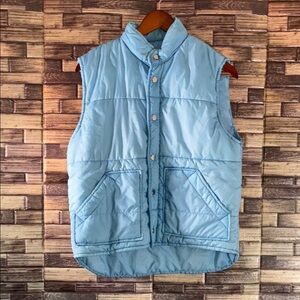 Vintage 80’s Montgomery Wards Unisex Small Light Blue Quilted Vest